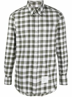Thom Browne check-print buttoned shirt