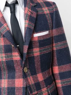 Thom Browne plaid-pattern buttoned blazer