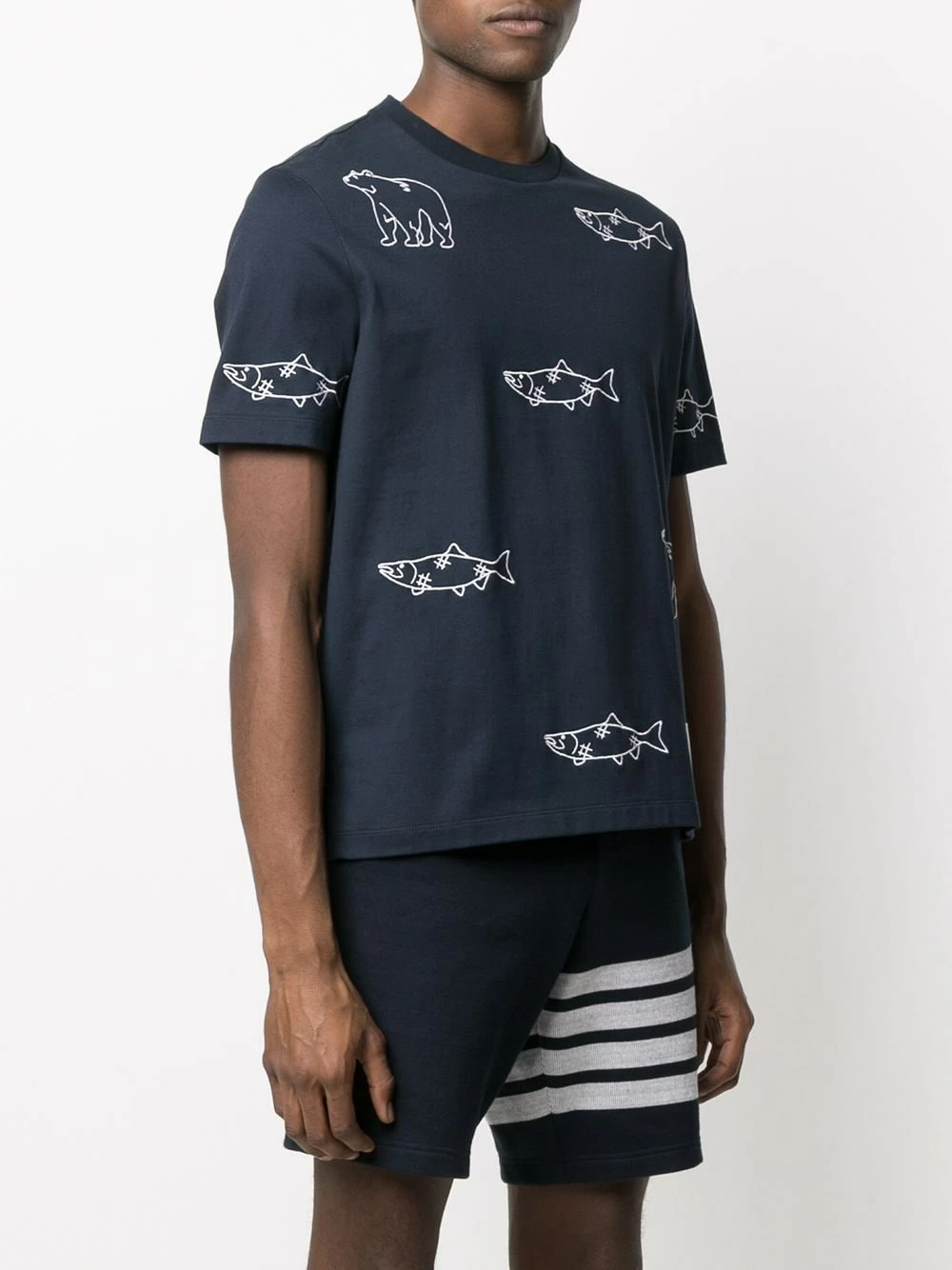 Thom Browne Embroidered bear fish T shirt t-shirts of men 3 Thom Browne embroidered bear fish T-shirt