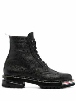 Thom Browne RWB stripe lace-up boots