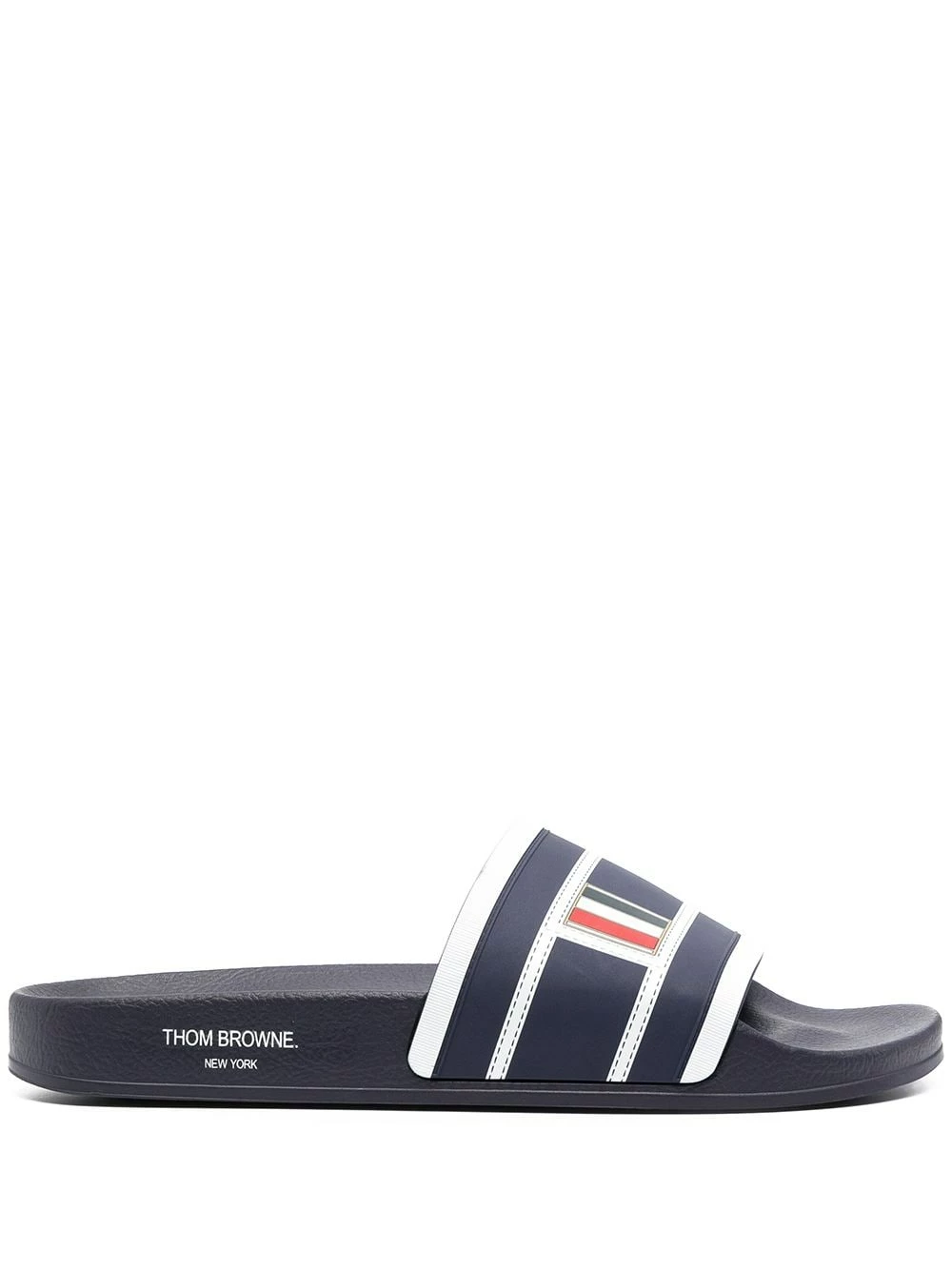 Thom Browne Striped flatform slides flip flops of men 1 Thom Browne striped flatform slides