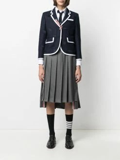 Thom Browne contrast-trim embroidered blazer