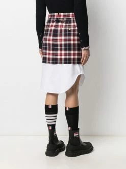 Thom Browne tartan check wool mini skirt