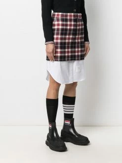 Thom Browne tartan check wool mini skirt