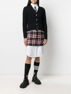 Thom Browne tartan check wool mini skirt
