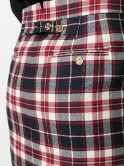 Thom Browne tartan check wool mini skirt