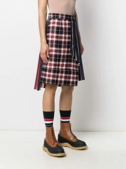 Thom Browne alternating stripe pleated mini sack skirt