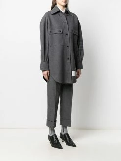Thom Browne 4-Bar supersized Melton shirt