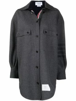 Thom Browne 4-Bar supersized Melton shirt
