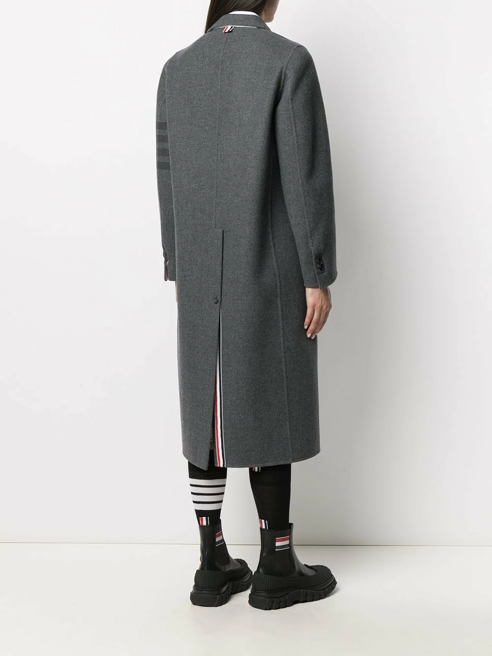 Thom Browne Notched lapel single breasted coat single breasted coats of women 4 Thom Browne notched-lapel single-breasted coat