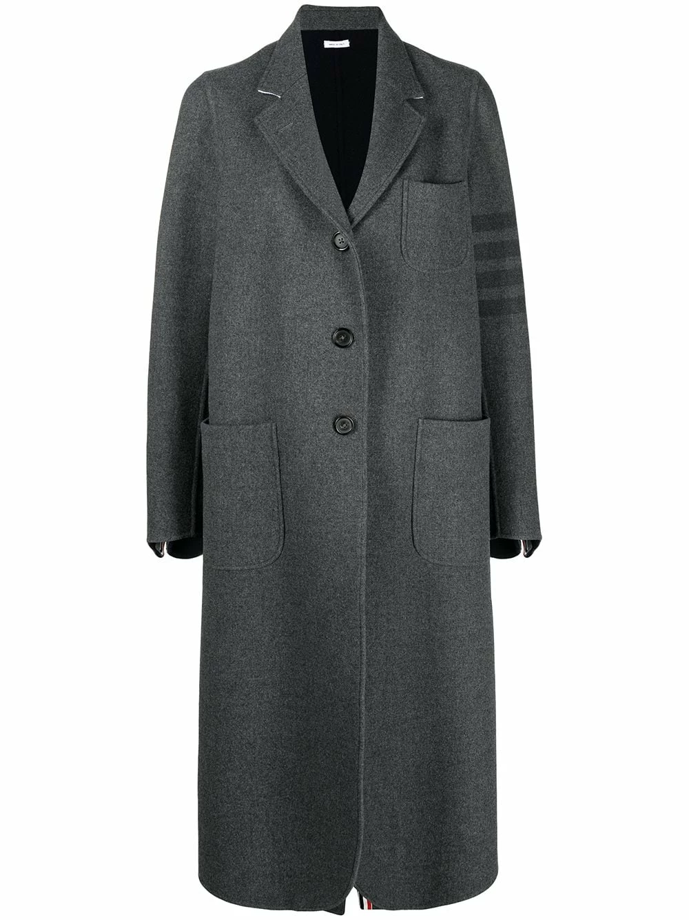 Thom Browne Notched lapel single breasted coat single breasted coats of women 1 Thom Browne notched-lapel single-breasted coat
