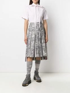 Thom Browne pinstripe tie-fastening shirt