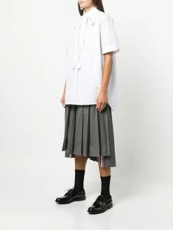 Thom Browne short-sleeve bow-tie cotton shirt