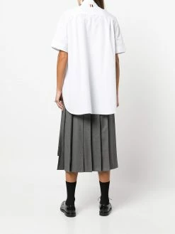 Thom Browne short-sleeve bow-tie cotton shirt