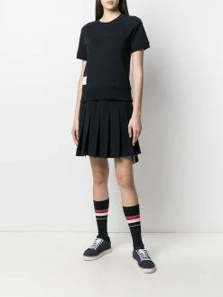 Thom Browne logo patch short sleeve sweatshirt top