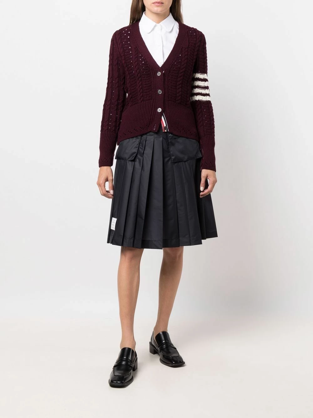 Thom Browne Cargo pocket pleated midi skirt pleated skirts of women 2 Thom Browne cargo-pocket pleated midi skirt
