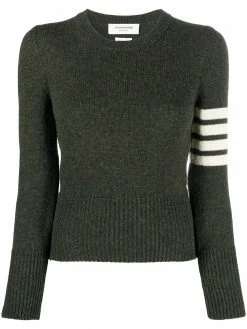Thom Browne jersey stitch classic crew neck 4-Bar jumper
