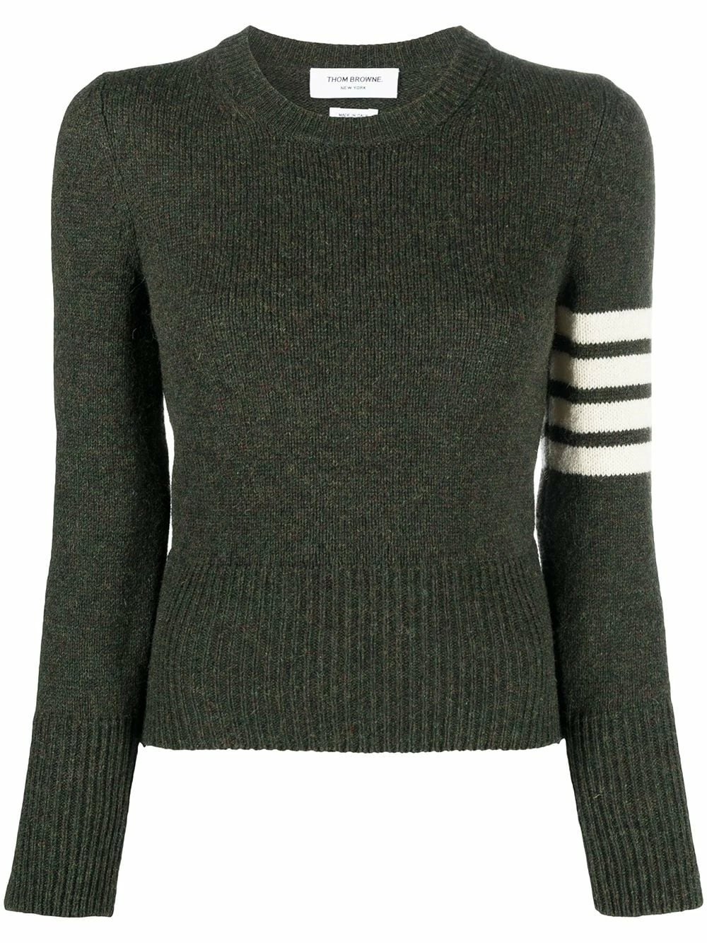 Thom Browne Jersey stitch classic crew neck 4 Bar jumper knitted sweaters of women 1 Thom Browne jersey stitch classic crew neck 4-Bar jumper