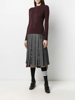 Thom Browne neck tie cashmere jumper