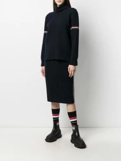 Thom Browne overwashed heritage waffle stitch turtleneck jumper
