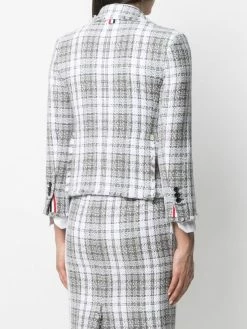 Thom Browne tartan-check tweed jacket