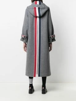 Thom Browne RWB stripe long duffle coat single breasted coats of women 11 Thom Browne RWB-stripe long duffle coat