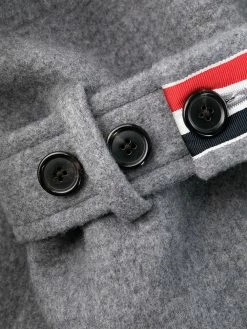 Thom Browne RWB stripe long duffle coat single breasted coats of women 14 Thom Browne RWB-stripe long duffle coat