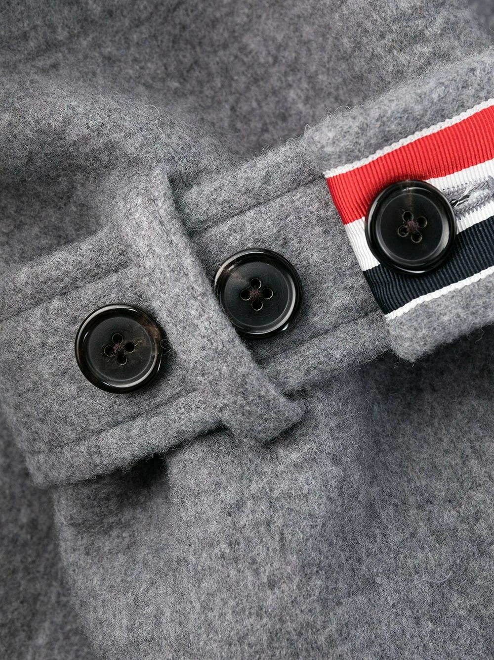 Thom Browne RWB stripe long duffle coat single breasted coats of women 7 Thom Browne RWB-stripe long duffle coat