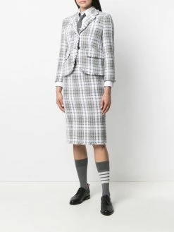 Thom Browne tartan-check pencil skirt