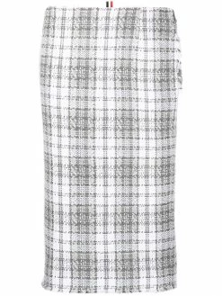 Thom Browne tartan-check pencil skirt