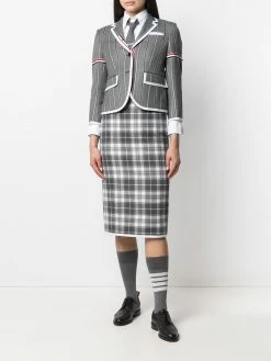 Thom Browne high-waist check midi skirt