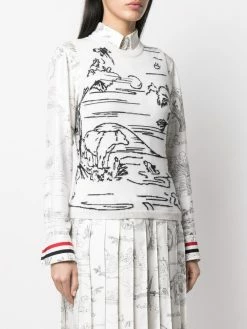 Thom Browne Patterned intarsia knit sweater vest knitted tops of women 7 Thom Browne patterned intarsia-knit sweater vest