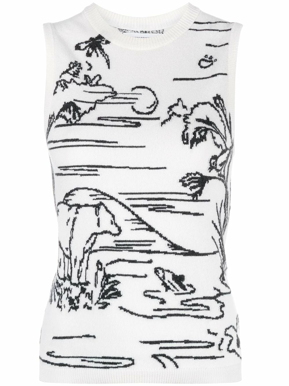 Thom Browne Patterned intarsia knit sweater vest knitted tops of women 1 Thom Browne patterned intarsia-knit sweater vest