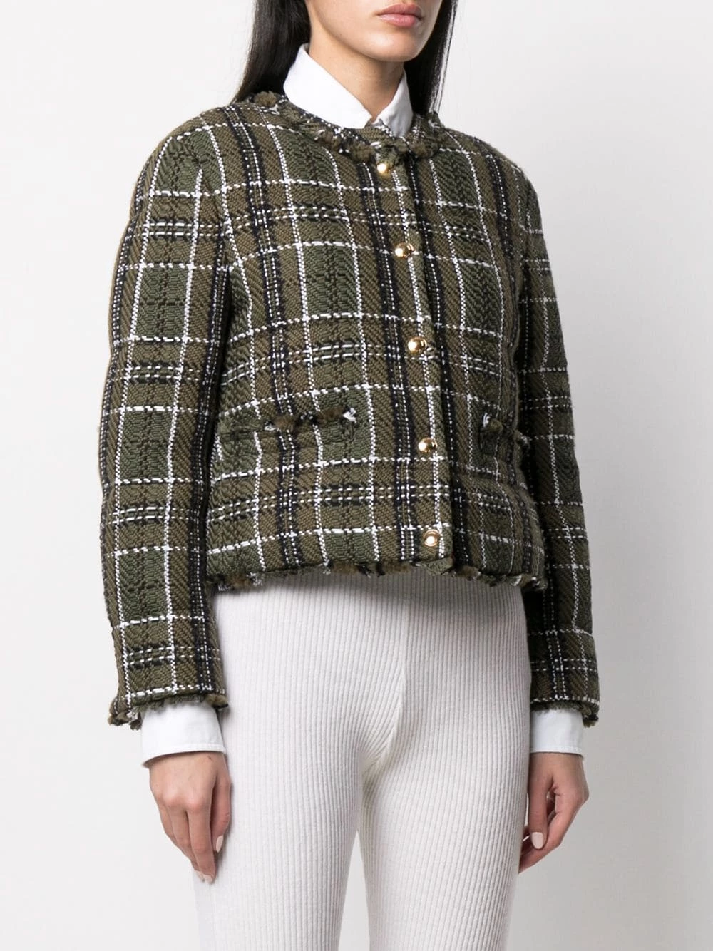 Thom Browne Button up tweed jacket tweed jackets of women 3 Thom Browne button-up tweed jacket