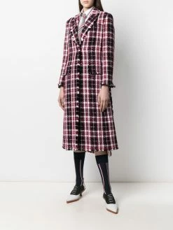 Thom Browne tartan tweed overcoat