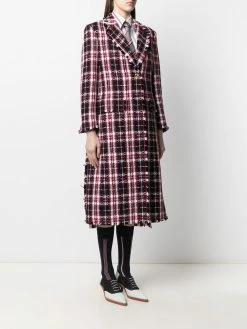 Thom Browne tartan tweed overcoat