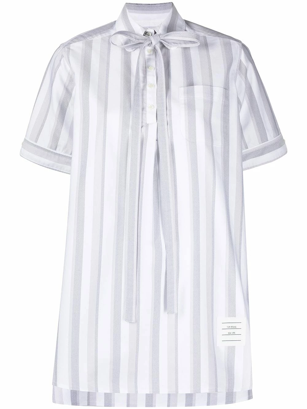 Thom Browne Vertical stripe short sleeve shirt shirts of women 1 Thom Browne vertical-stripe short-sleeve shirt