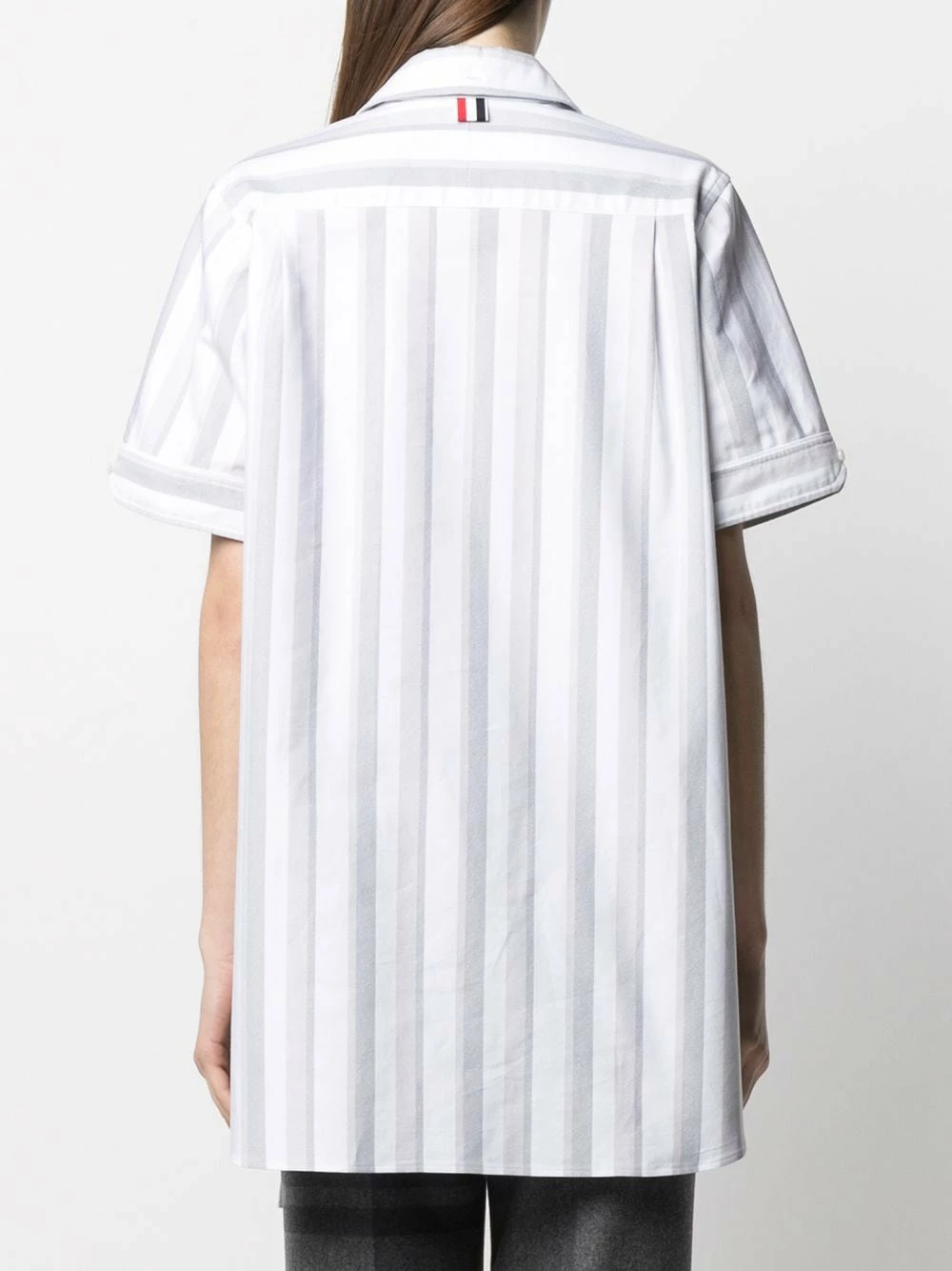 Thom Browne Vertical stripe short sleeve shirt shirts of women 4 Thom Browne vertical-stripe short-sleeve shirt