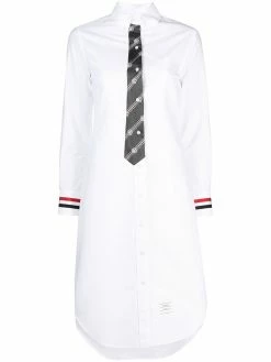 Thom Browne button-front tie-detail shirt dress