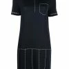 Thom Browne trompe l'oeil pleated stitch detail polo dress