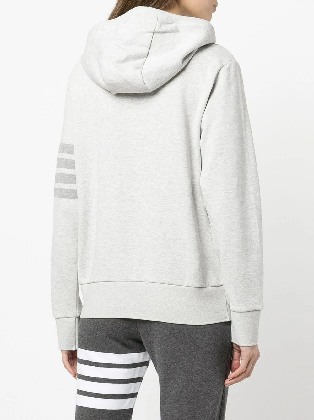 Thom Browne ZIP UP HOODIE IN CLASSIC LOOPBACK W/ TONAL 4 BAR performance sweatshirts & hoodies of women 4 Thom Browne ZIP UP HOODIE IN CLASSIC LOOPBACK W/ TONAL 4 BAR