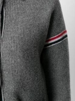 Thom Browne RWB-stripe waffle-stitch knitted jacket