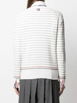 Thom Browne striped half Milano stitch crew neck jumper