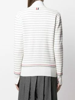 Thom Browne Striped half Milano stitch V neck cardigan cardigans of women 8 Thom Browne striped half Milano stitch V-neck cardigan