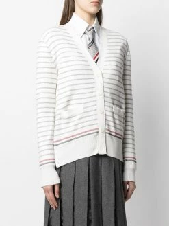 Thom Browne Striped half Milano stitch V neck cardigan cardigans of women 7 Thom Browne striped half Milano stitch V-neck cardigan