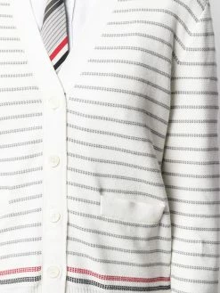 Thom Browne Striped half Milano stitch V neck cardigan cardigans of women 9 Thom Browne striped half Milano stitch V-neck cardigan