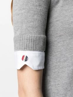 Thom Browne V neck shirt pullover knitted sweaters of women 9 Thom Browne v-neck shirt pullover