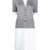 Thom Browne short-sleeve V-neck cardigan shirtdress