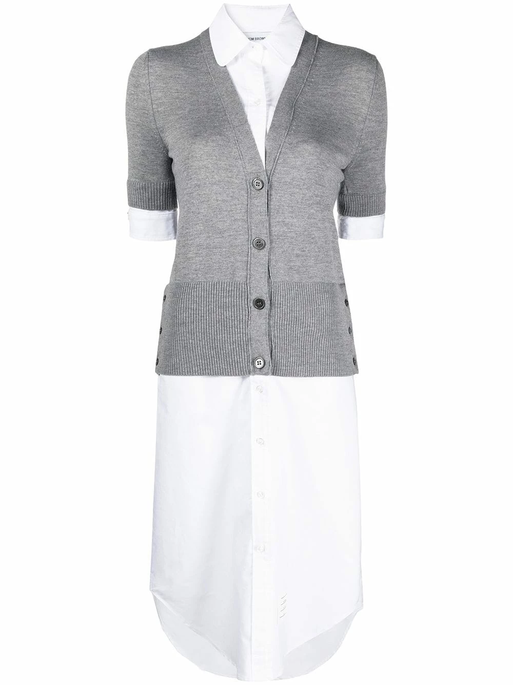 Thom Browne Short sleeve V neck cardigan shirtdress day dresses of women 1 Thom Browne short-sleeve V-neck cardigan shirtdress
