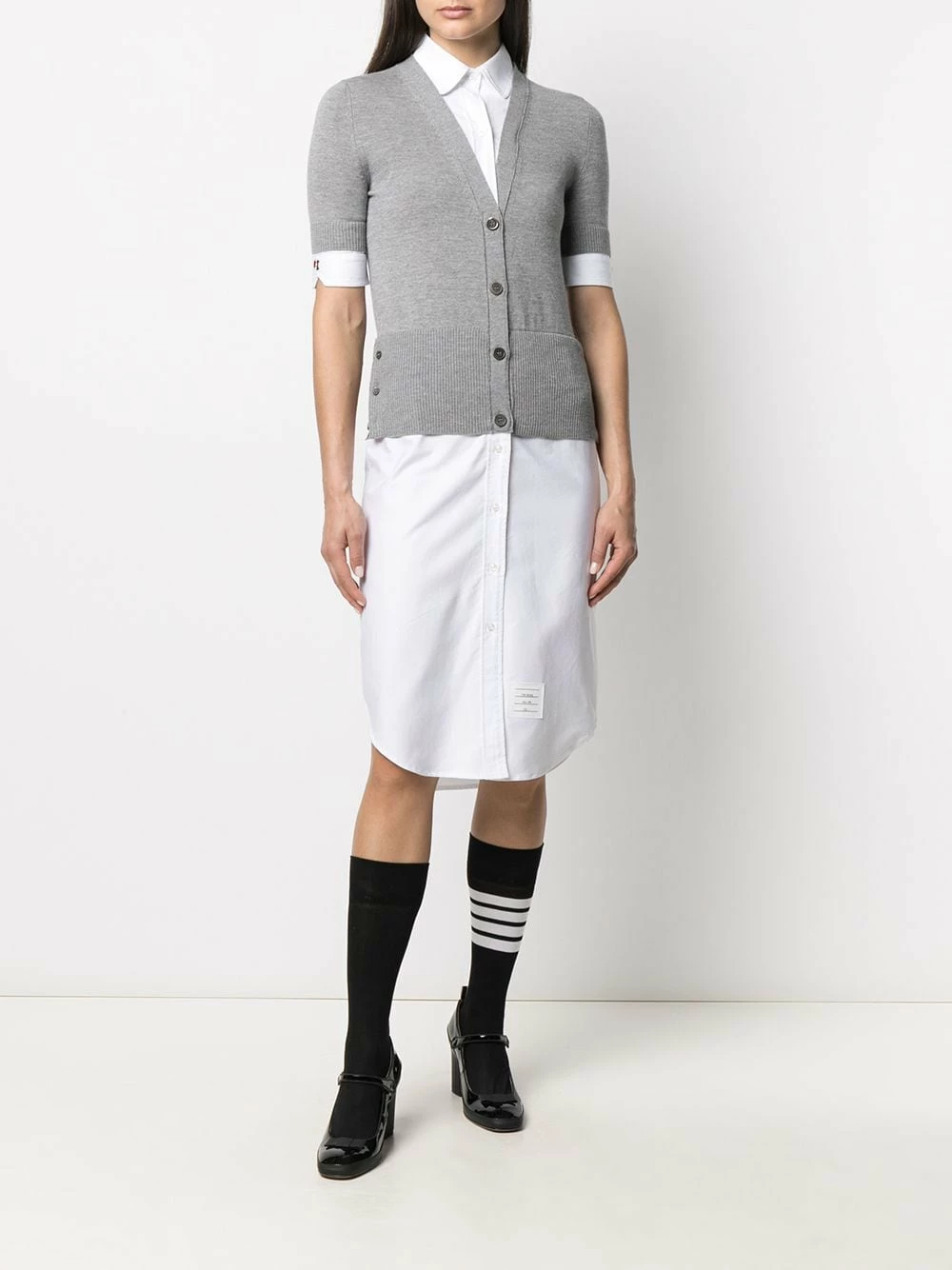 Thom Browne Short sleeve V neck cardigan shirtdress day dresses of women 2 Thom Browne short-sleeve V-neck cardigan shirtdress